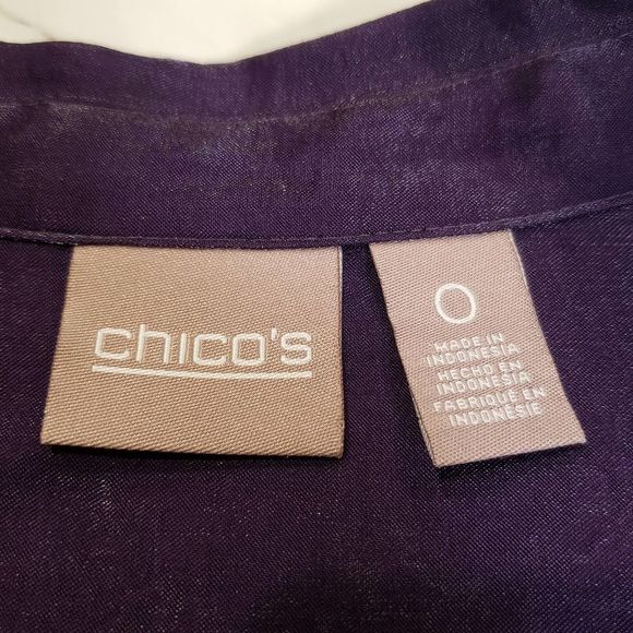 Chico's Long Sleeve Button Down Shirt Women's Size 0 / Conventional Size XS - Picture 8 of 8